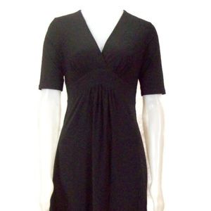 Womens Half Sleeve Layered Wrap V-neck Dress